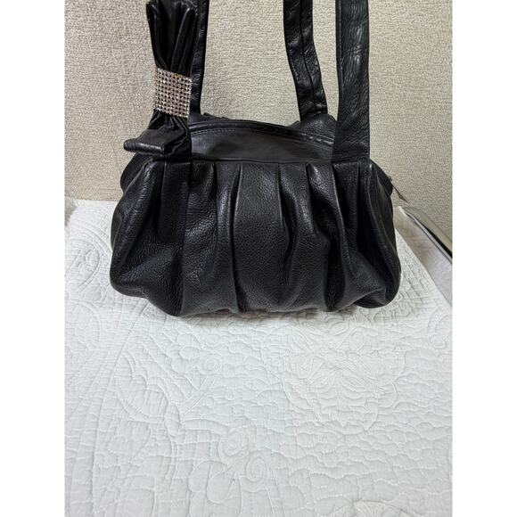 Renato Angi Women’s Black Soft Genuine Leather Shoulder Bag Purse Italy Made - Picture 13 of 14